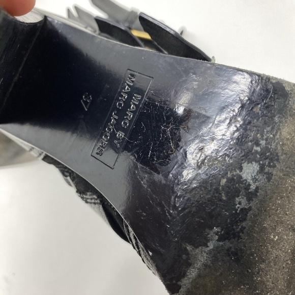 MARC BY MARC JACOBS Gold Buckle Leather Suede MidCalf Belted HEEL BOOTS / EU 37 - Picture 11 of 16